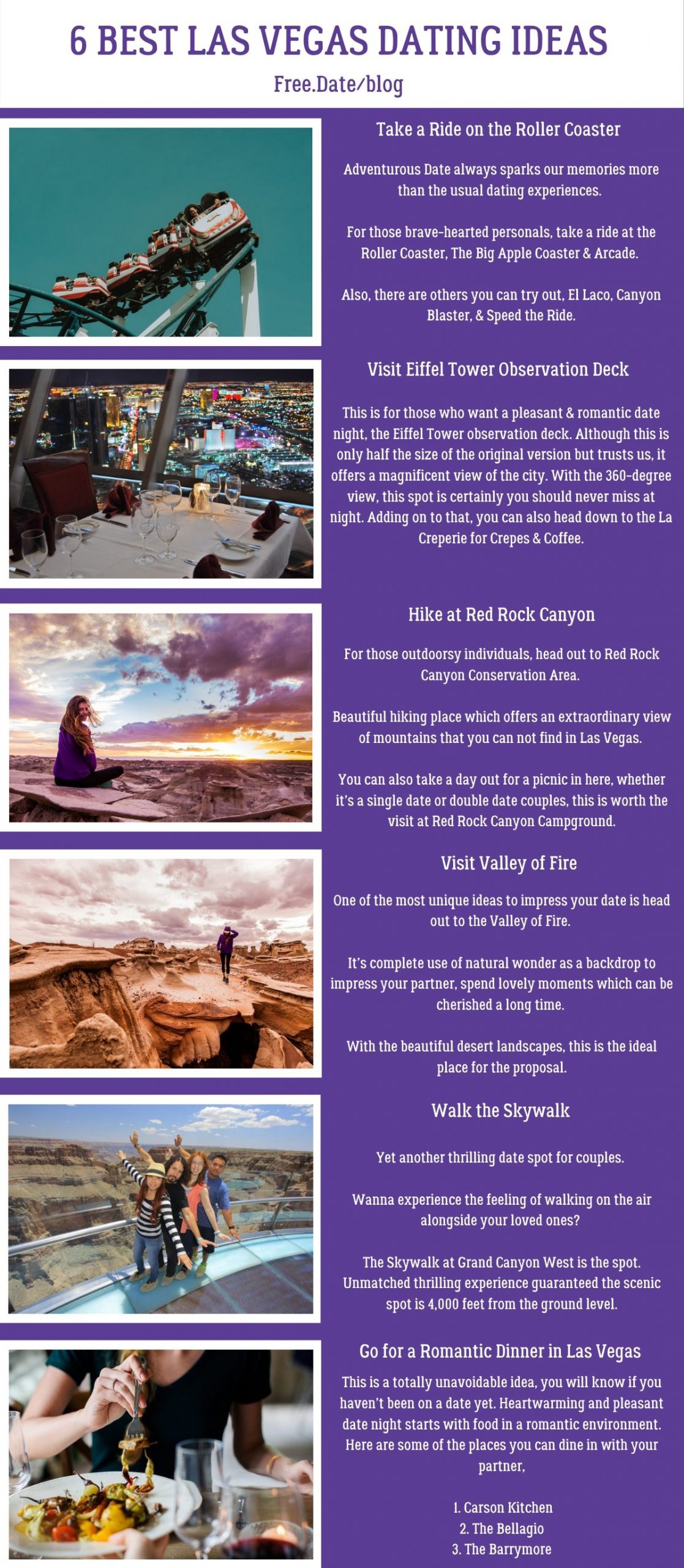 Infographics of 6 Best Las Vegas Dating Ideas - Free Dating Blog