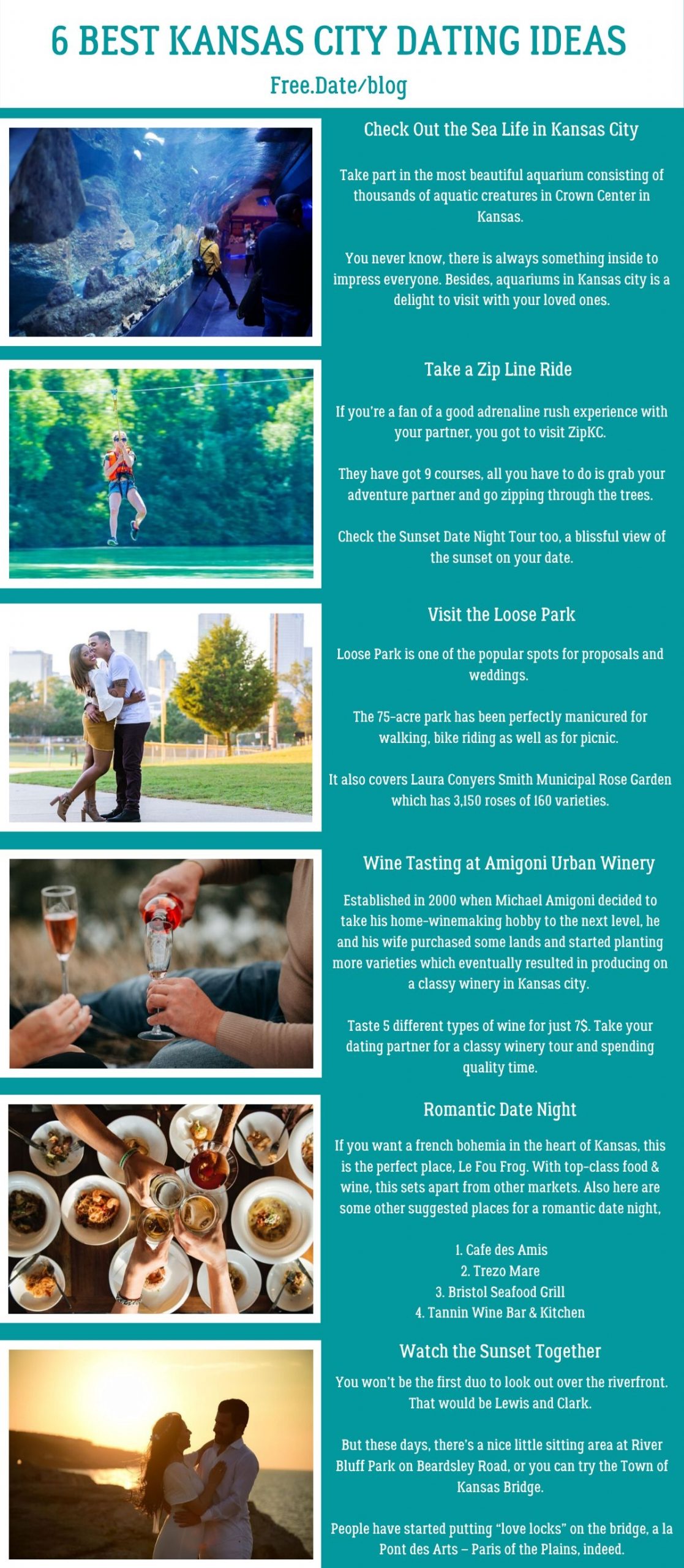 Infographics of 6 Best Kansas City Dating Ideas - Free Dating Blog