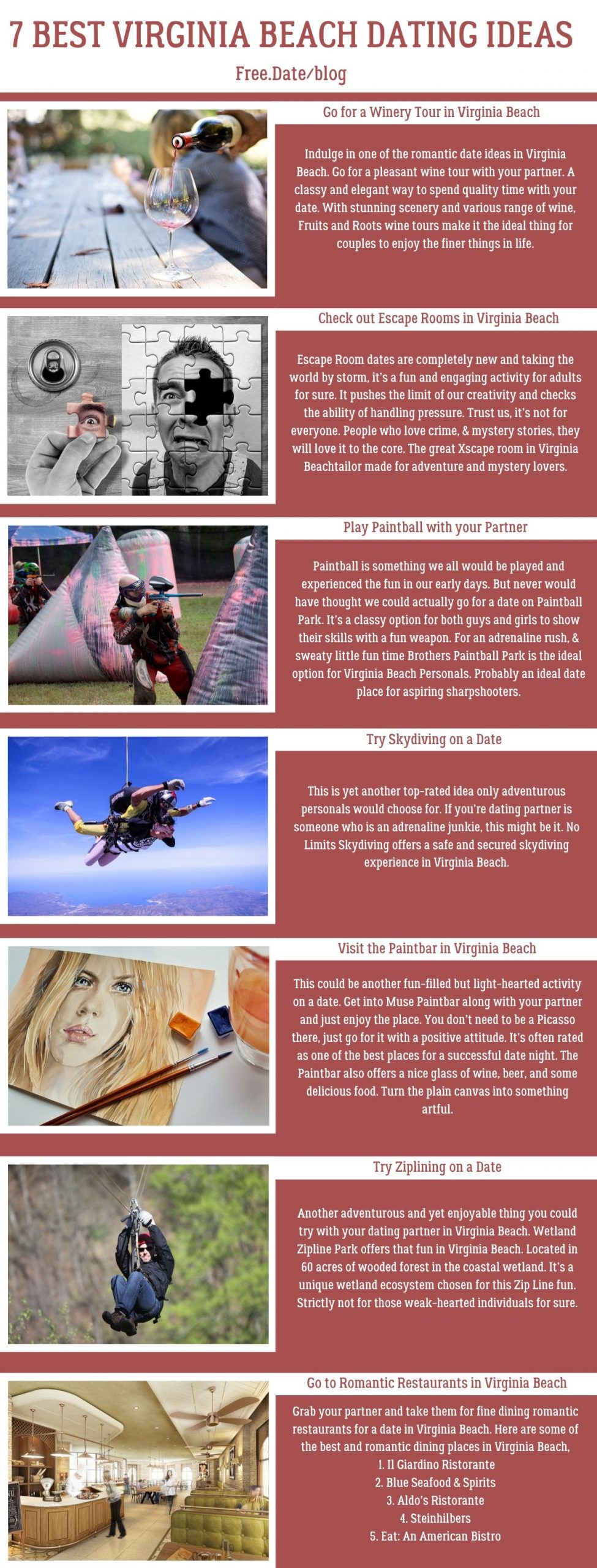 Infographics of 7 Best Virginia Beach Dating Ideas - Free Dating Blog